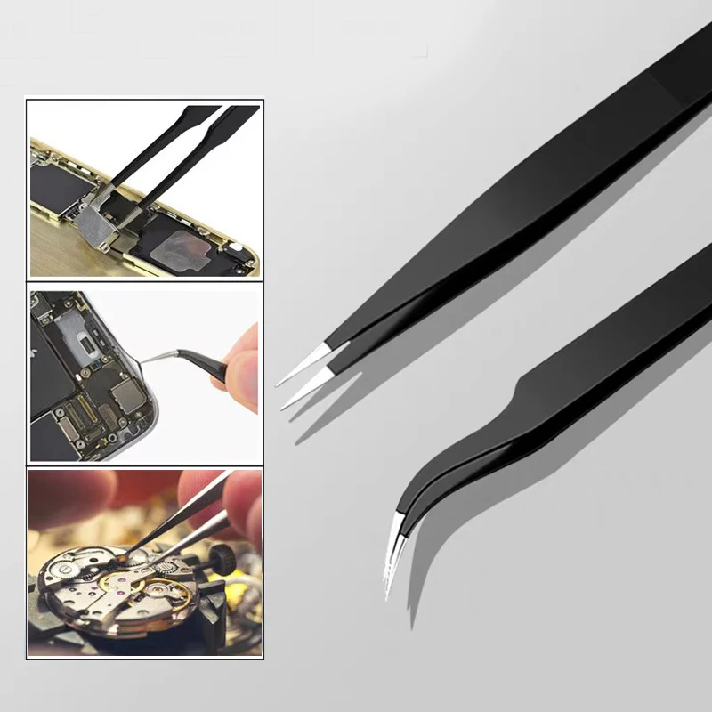 Elektronik Repair - 2pcs/lot Anti-static Precision Tweezers Set Pointed
