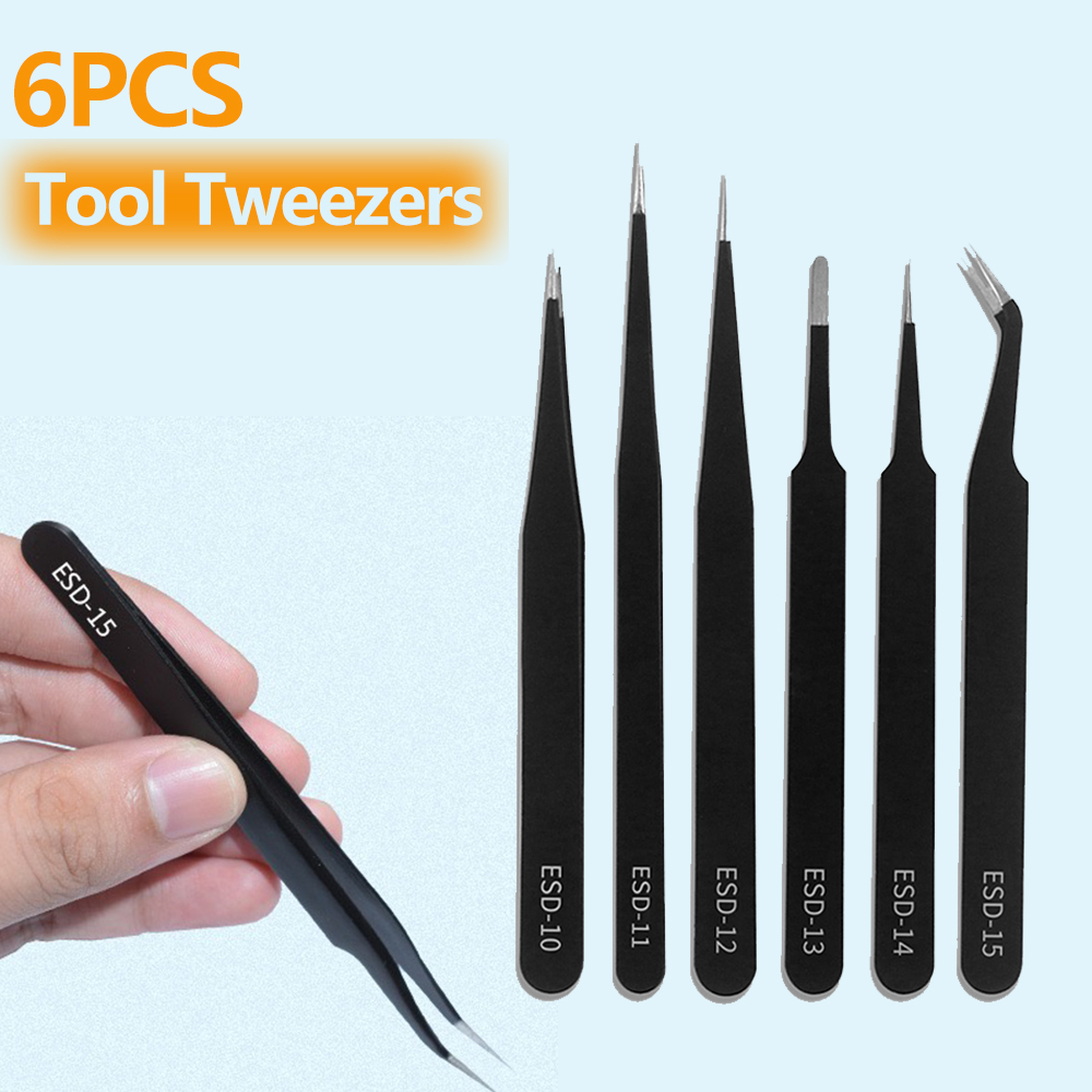6pcs Precision Tweezers Set ES - Elektronik Repair recensie en prijs